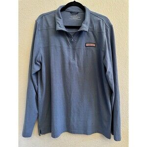 Vineyard Vines Edgartown Long‎ Sleeve Size L Blue 1/4 Zip